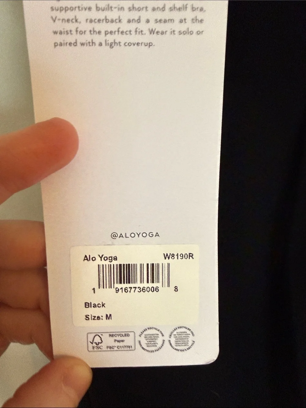 NWT alo yoga Airbrush Real Dress in Black
